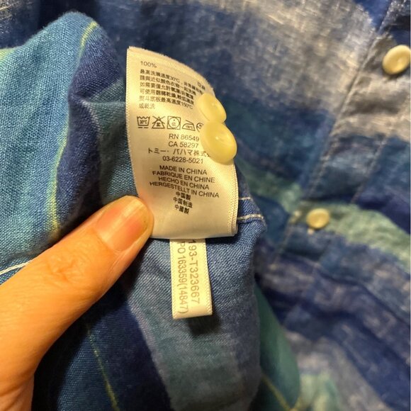 Tommy Bahama Men Linen Shirt Beach Multicolor Button Down Size XL Travel Casual - Picture 9 of 13